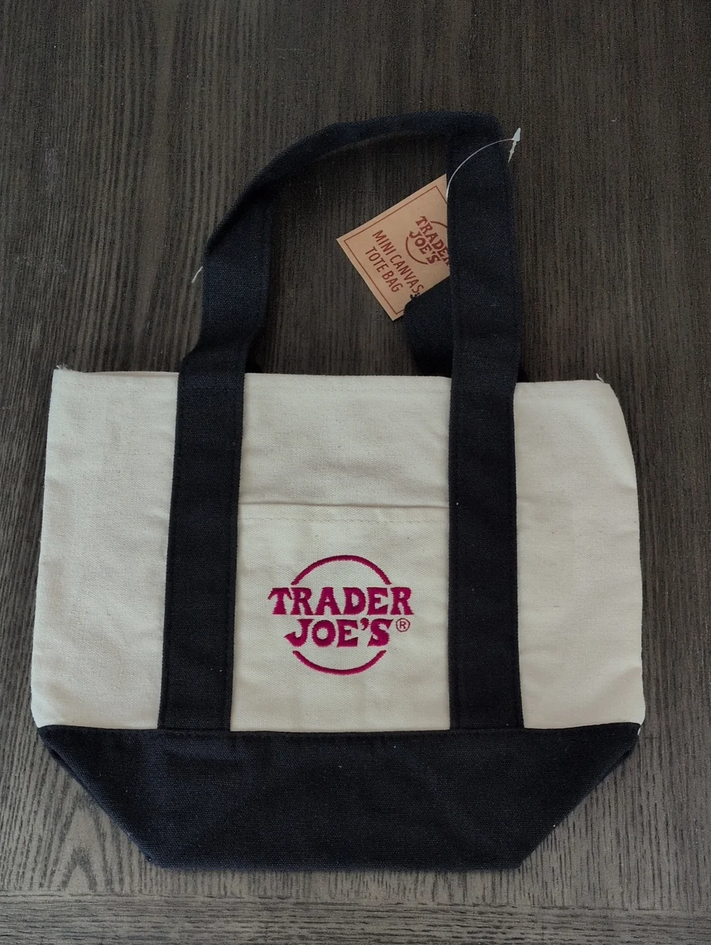 NWT Trader Joe's Navy Mini Canvas Tote Bag